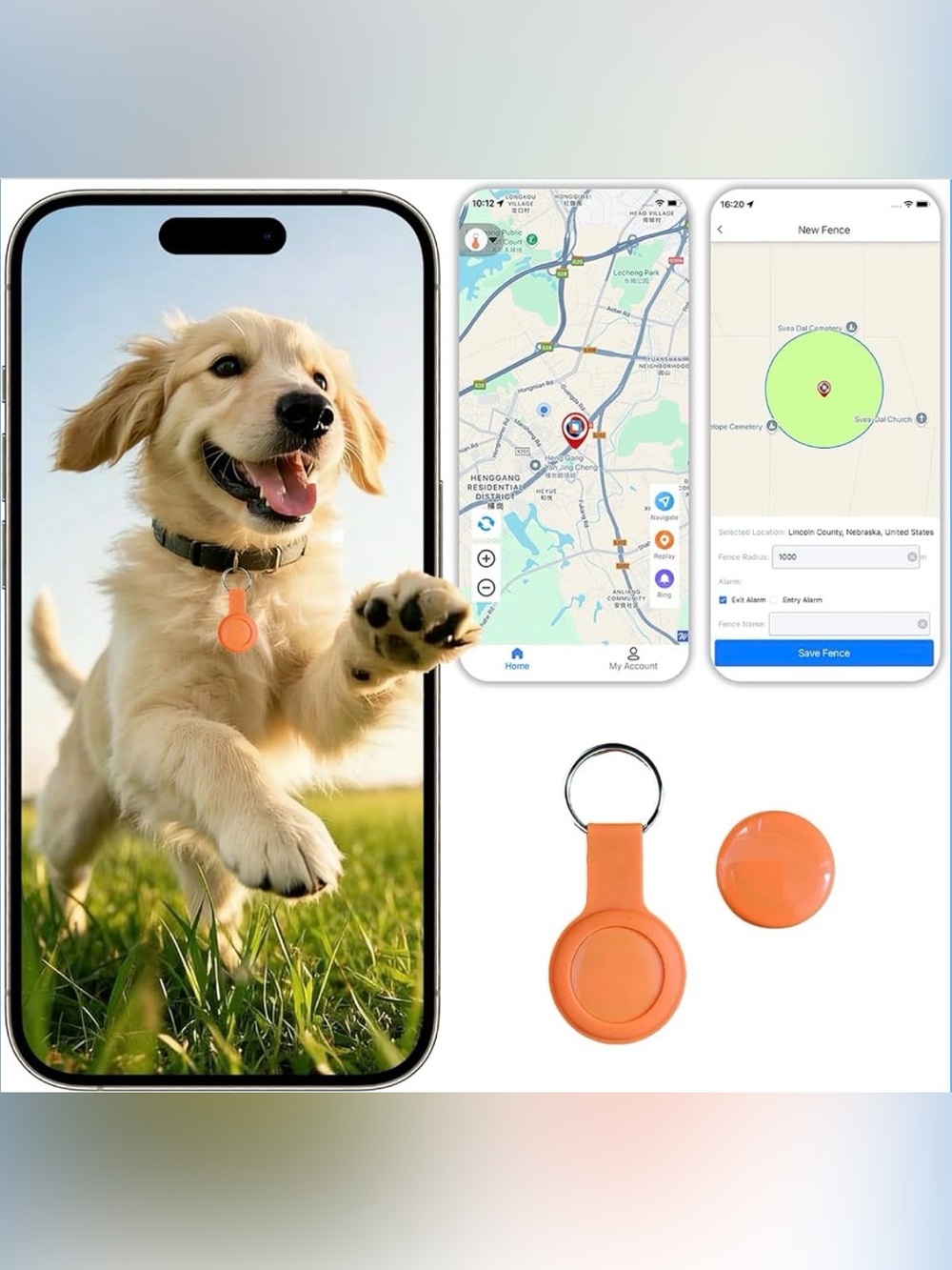 GPS Tracker for Dogs & Cats – No Monthly Fee | Brand New